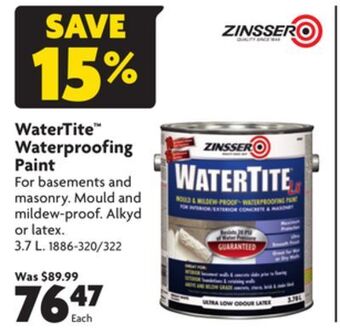 Home Hardware Watertite™ waterproofing paint offer