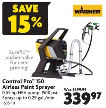 Home Hardware Control pro™ 150 airless paint sprayer offer
