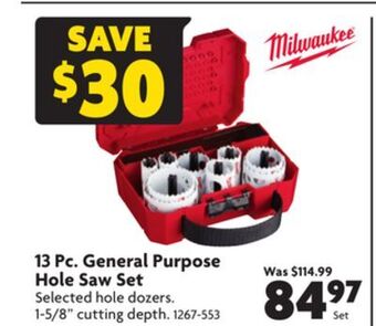 Home Hardware 13 pc. general purpose hole saw set offer