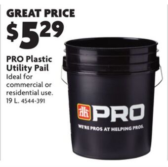 Home Hardware Pro plastic utility pail offer