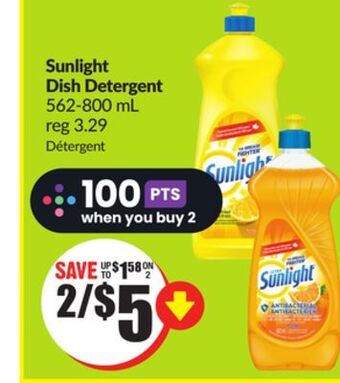 FreshCo Sunlight dish detergent 562-800 ml offer