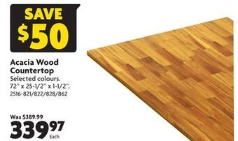 Home Hardware Acacia wood countertop offer