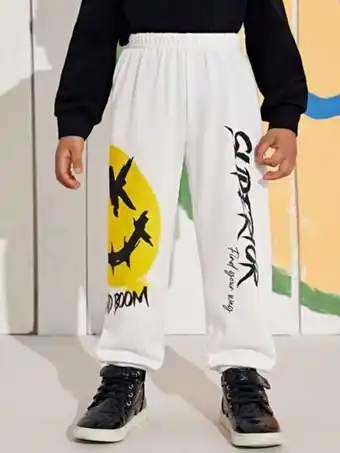 SheIn Shein toddler boys letter graphic sweatpants offer
