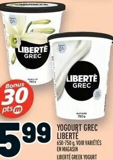 Metro Liberté Greek Yogurt 650-750 g offer