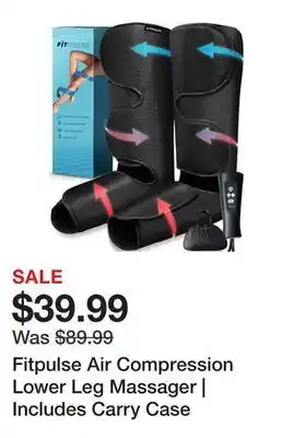 Showcase Fitpulse air compression lower leg massager | includes carry case offer