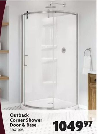 Home Hardware Outback corner shower door & base offer