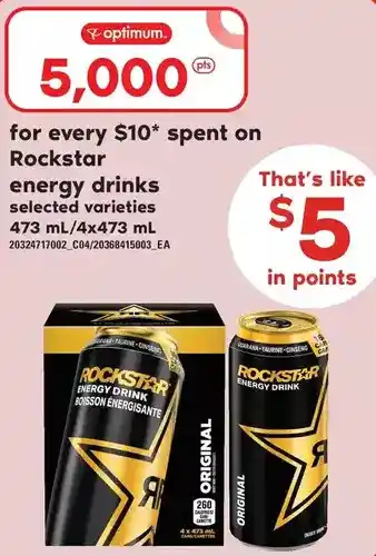 Loblaws Rockstar energy drinks offer