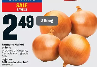 Independent Grocer Farmer's market onions offer