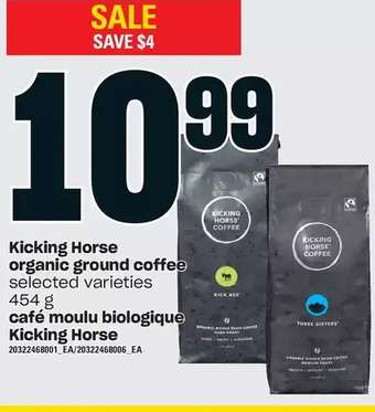 Independent Grocer Kicking horse organic ground coffee offer