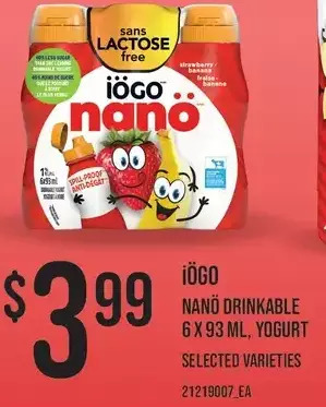 Independent Grocer Iögo nanö drinkable yogurt offer