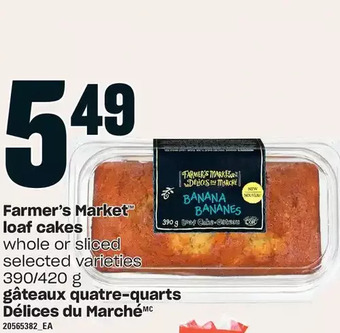 Independent Grocer Farmer's market loaf cakes offer
