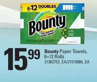Independent Grocer Bounty paper towels offer