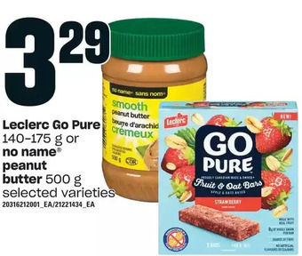 Loblaws Leclerc go pure or no name peanut butter offer