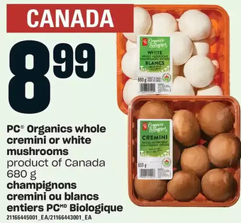 Independent Grocer Pc organics whole cremini or white mushrooms offer