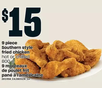 Independent Grocer 9 piece southern style fried chicken offer