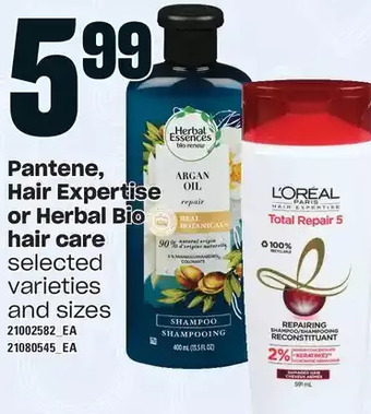 Independent Grocer Pantene, hair expertise or herbal bio hair care offer
