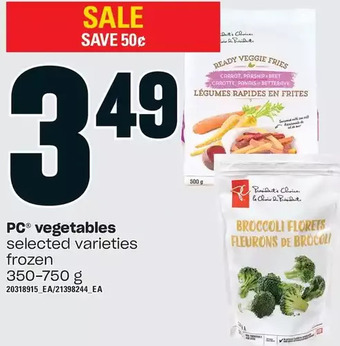 Loblaws Pc vegetables offer