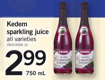 Fortinos Kedem sparkling juice offer