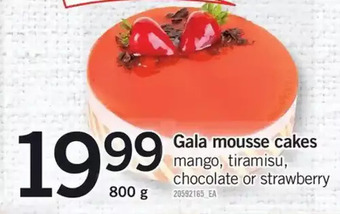 Fortinos Gala mousse cakes offer