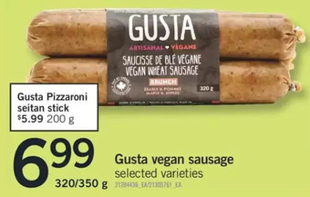 Fortinos Gusta vegan sausage offer
