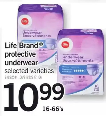 Fortinos Life brand protective underwear offer