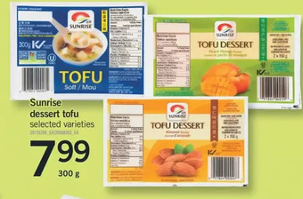 Fortinos Sunrise dessert tofu offer