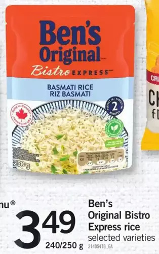 Fortinos Ben's original bistro express rice offer