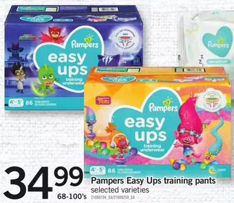 Fortinos Pampers easy ups training pants offer