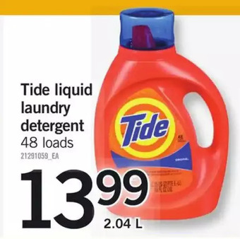 Fortinos Tide liquid laundry detergent offer