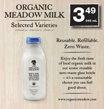 Fortinos Organic meadow milk offer