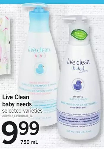 Fortinos Live clean baby needs offer