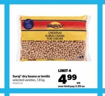 Real Canadian Superstore Suraj dry beans or lentils 1,8 kg offer