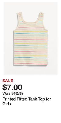 Old Navy Printed fitted tank top for girls offer