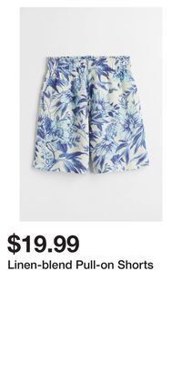 H&M Linen-blend pull-on shorts offer