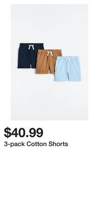 H&M 3-pack cotton shorts offer