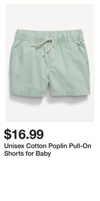 Old Navy Unisex cotton poplin pull-on shorts for baby offer
