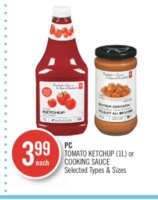 Shoppers Drug Mart Pc tomato ketchup (1l) or cooking sauce offer