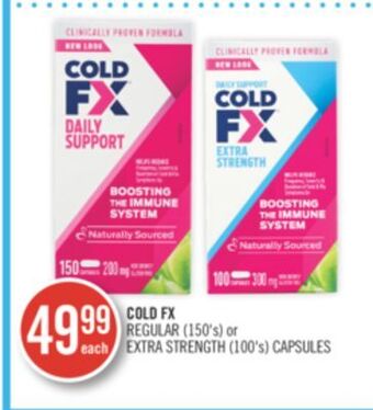 Shoppers Drug Mart Cold fx regular (150's) or extra strength (100's) capsules offer