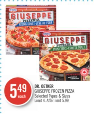 Shoppers Drug Mart Dr. oetker giuseppe frozen pizza offer