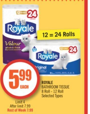 Shoppers Drug Mart Royale bathroom tissue offer