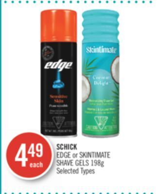 Shoppers Drug Mart Schick edge or skintimate shave gels offer
