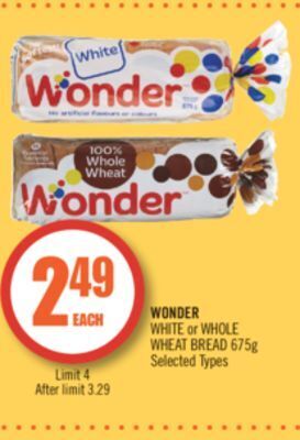 Shoppers Drug Mart Wonder white or whole wheat bread offer