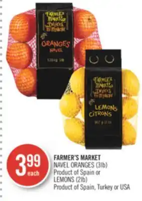 Shoppers Drug Mart Farmer's market navel oranges (3lb) product of spain or lemons (2lb) offer