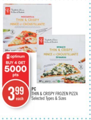 Shoppers Drug Mart Pc thin & crispy frozen pizza offer