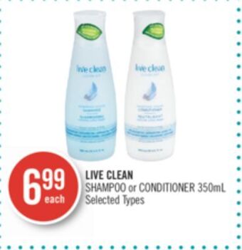Shoppers Drug Mart Live clean shampoo or conditioner offer
