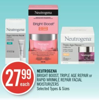 Shoppers Drug Mart Neutrogena bright boost, triple age repair or rapid wrinkle repair facial moisturizers offer