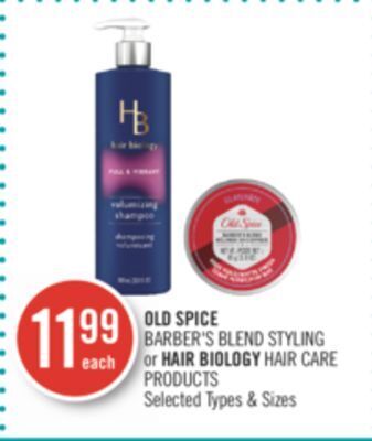 Shoppers Drug Mart Old spice barber's blend styling or hair biology hair care products offer