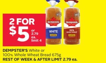 Rexall Dempster's white or 100% whole wheat bread offer