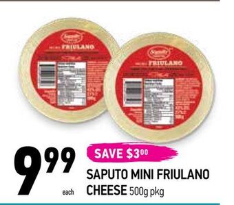 Coppa's Fresh Market Saputo mini friulano cheese offer