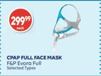 F&p evora full cpap full face mask